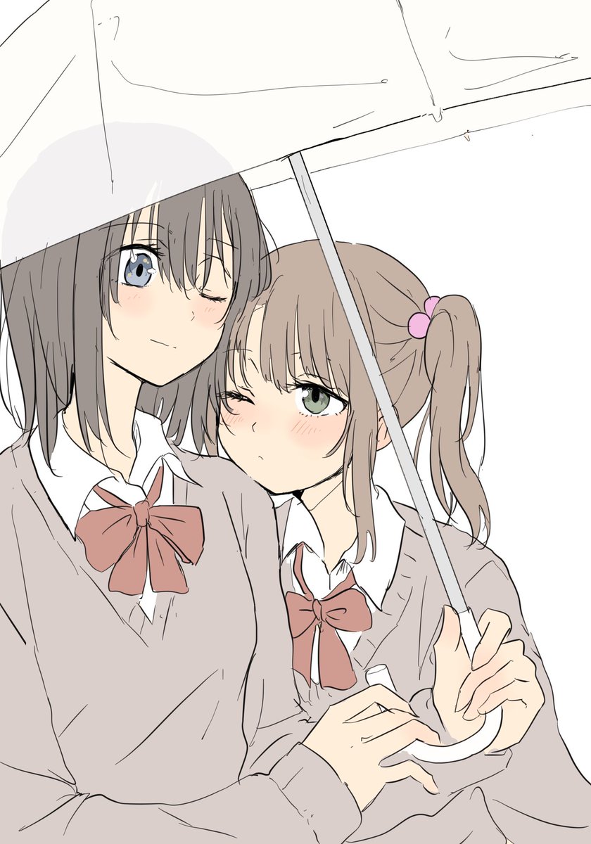 大好きな先輩に相合傘してもらう子 Betockのイラスト 大好きな先輩に相合傘してもらう子 Betockのイラスト