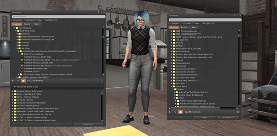Mangrovejane's tweet photo. GAH! I have spent SO much time doing this today and I am not even partway through the mess that is my inventory. #SecondLifeproblems #SecondLife https://t.co/zQqiqSeo5s
