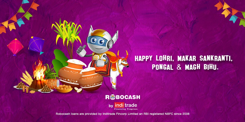 Many festivals one India. Many financial needs one Robocash.

#Lohri2021 #MakarSankranti #Pongal