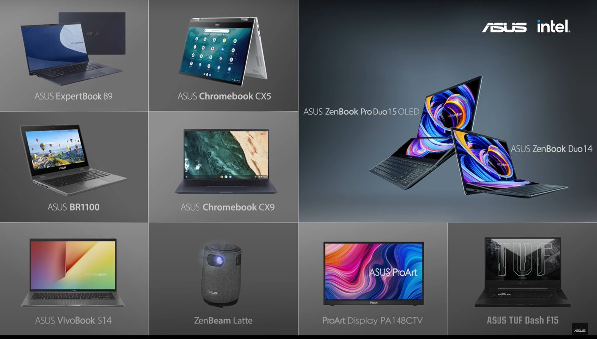 2 nuevas #ZenbookDuo, proyector láser, nuevos monitores portátiles y una lína de portátiles #TUF Gaming con hasta 16 horas de autonomía son parte de los anuncios de #ASUS en el #CES2021