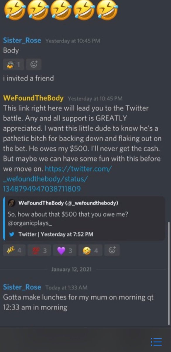 GeosEgO__'s tweet photo. Imagine being such a bitch that u use your community to cyber bully someone because you live in a different country and have a bigger community on twitch. There is no way u deserve to be a twitch partner. I hope they ban your ass @_wefoundthebody @Twitch https://t.co/FcV9tCsiCS