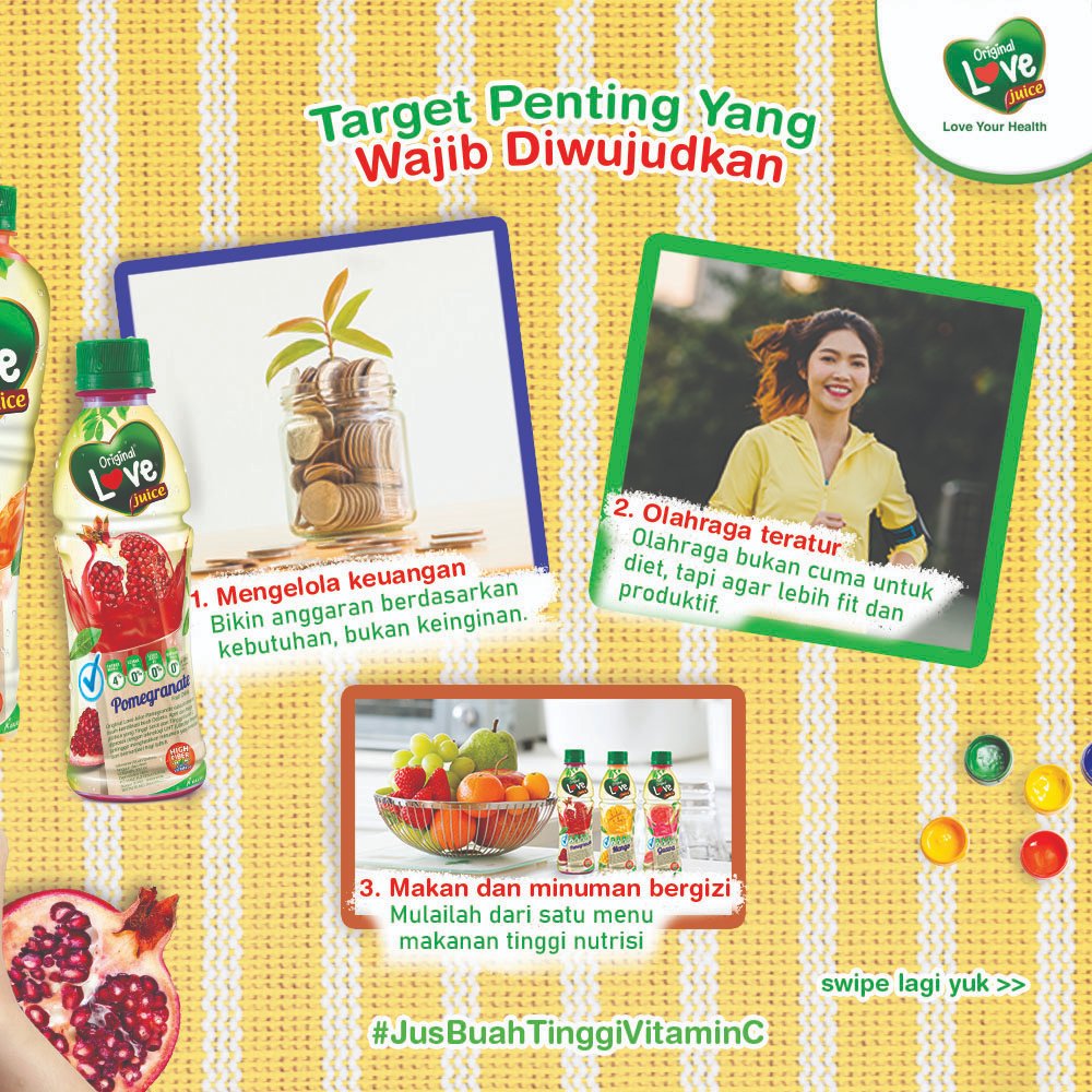Tapi setinggi apapun resolusi yang sudah kamu buat, pastikan kamu jangan melupakan 5 target simpel yang tidak kalah penting ini. Simak selengkapnya di gambar yuk!
Setelah itu share 1 target utama yang ingin kamu capai di awal tahun ini dengan menulisnya di kolom komentar yah. https://t.co/VmMq36ktKP