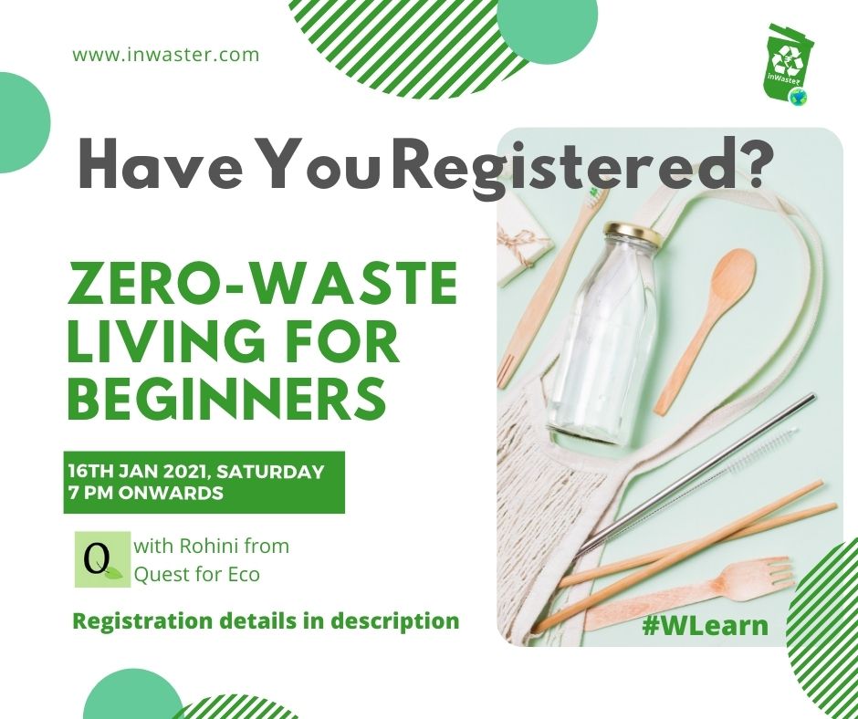 InWasterCo's tweet photo. Have you registered for our upcoming #WLearn session? Join us to learn about adopting a sustainable lifestyle and starting a zero waste journey with Rohini from @questforeco
Register FREE for the event at https://t.co/8O1r8y0Rjv

#inwaster #questforeco #ecofriendly #ZeroWaste https://t.co/vAFaBcTQlz