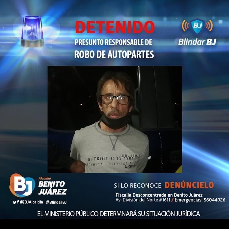 🚨 El Equipo de Proximidad #BlindarBJ detuvo a un individuo por robo de autopartes en Navarra, Álamos. 🚔