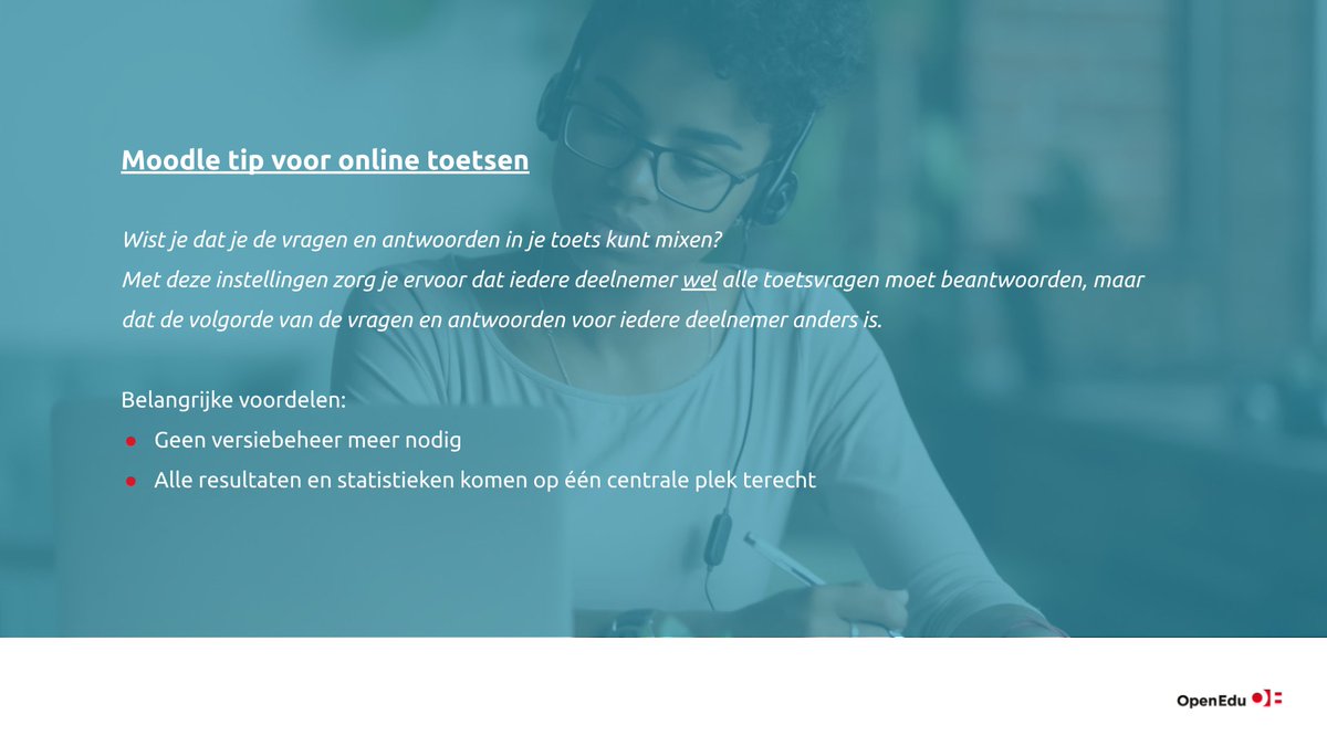 Nieuwe #Moodle tip voor #onlinetoetsen: mix vraag- en antwoordvolgorde in een toets