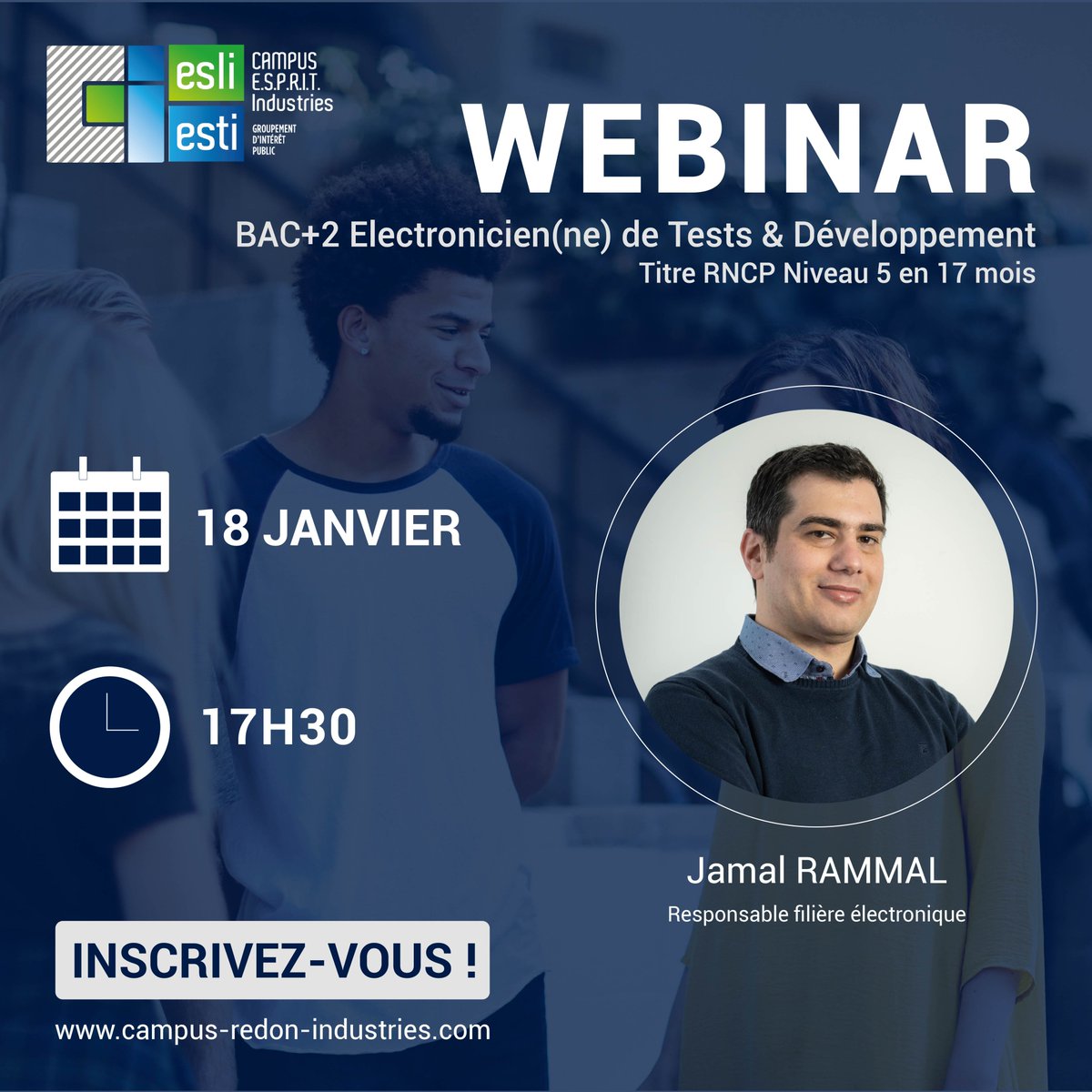 ➡  Vous êtes intéressé(e) par une formation en Maintenance ? en Agroéquipements ? ou bien en Electronique ? 

💻 Participez à nos webinars lundi 18 janvier à 17h30.