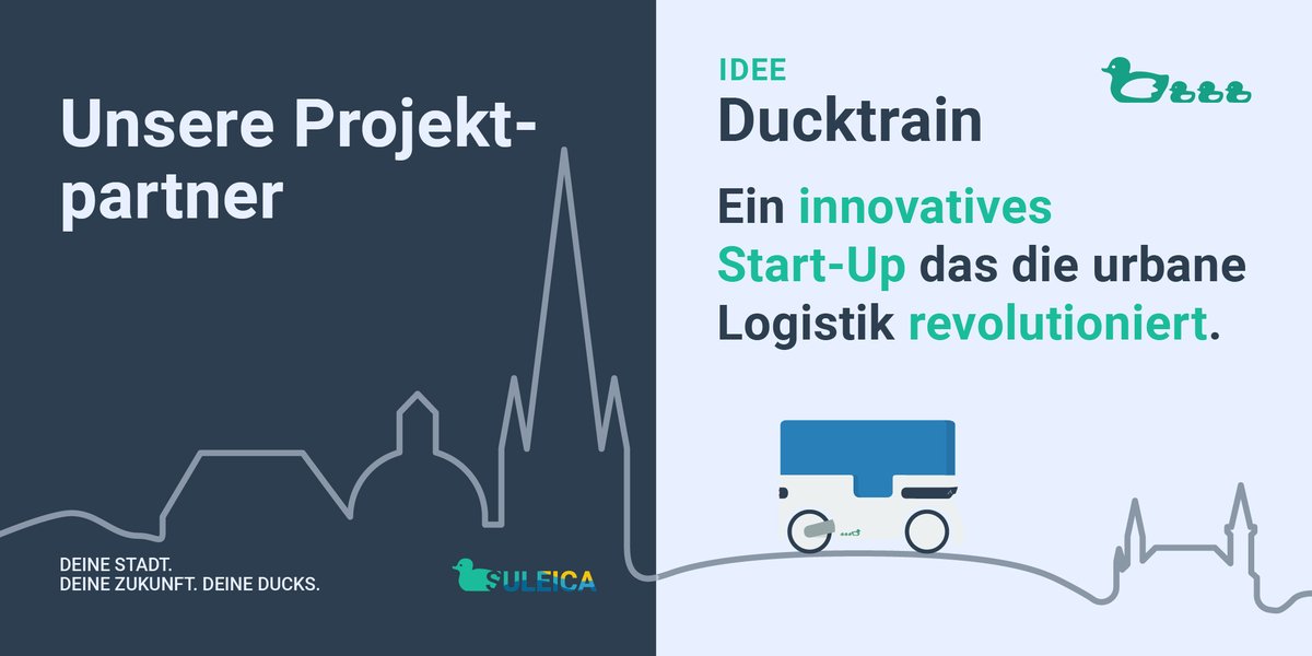 Ducktrain_io's tweet photo. Das Forschungsprojekt SULEICA erforscht den Einsatz der Ducks als moderne Transportmöglichkeit für eine smarte und sichere Innenstadtlogistik.
Unsere Projektpartner: https://t.co/V67iOfREAT
