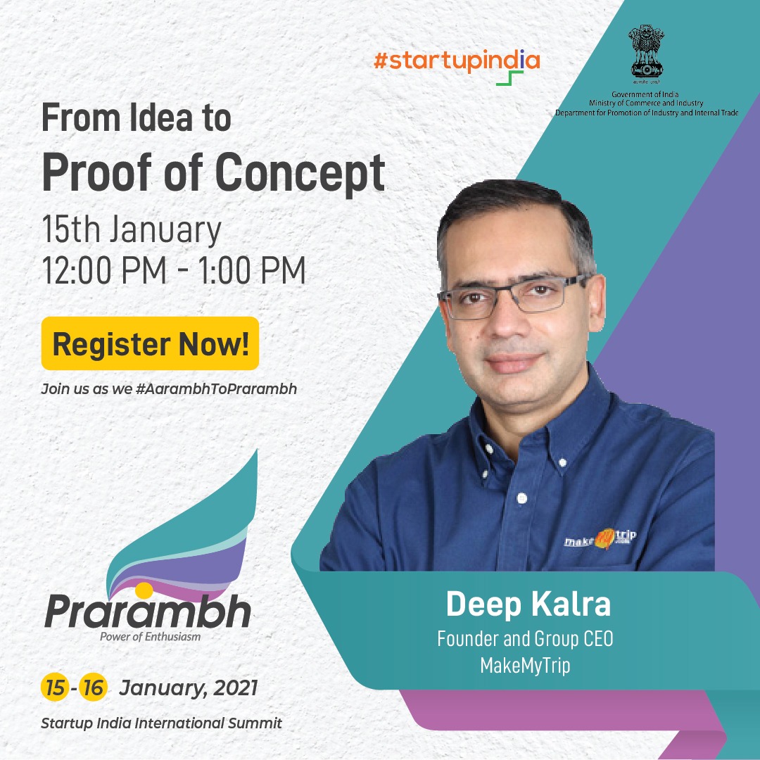 Prarambh Startup India International Summit. Register at: theprarambh.in