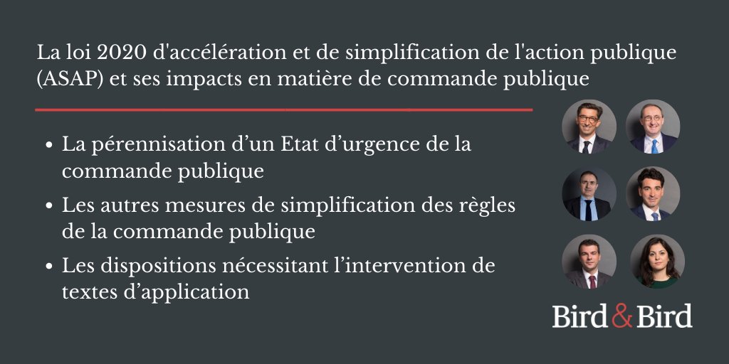 🔎 Loi ASAP : nos avocats  font le point sur les dispositions de simplification mises en place pendant l’Etat d’urgence sanitaire dont certaines sont par ailleurs pérennisées #LoiASAP #commandepublique