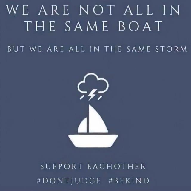 HomeStartWL's tweet photo. 'We are not all in the same boat. We are in the same storm. Some of us are on superyachts. Some of us have just the one oar'.  Somehow this seems very apt at the moment. https://t.co/pl6i4YjIzt