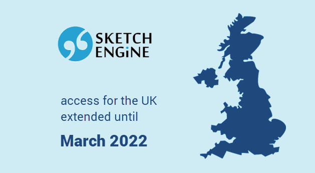 SketchEngine's tweet photo. We are excited to announce that the @elexis_eu -funded access to Sketch Engine for the UK has been extended till the project end in March 2022, the same as for the EU countries. https://t.co/EGA1E6C4OJ