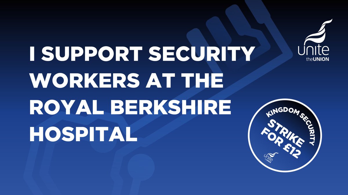 #Solidarity with the security guards ⬇️

It's day 14 of the Royal Berkshire Hospital security guard #strike. 

Time for @KingdomSGL to settle this dispute and pay these low paid, key workers a wage they can live on in Reading

#WeAreKingdom #Strikefor12 @unitetheunion