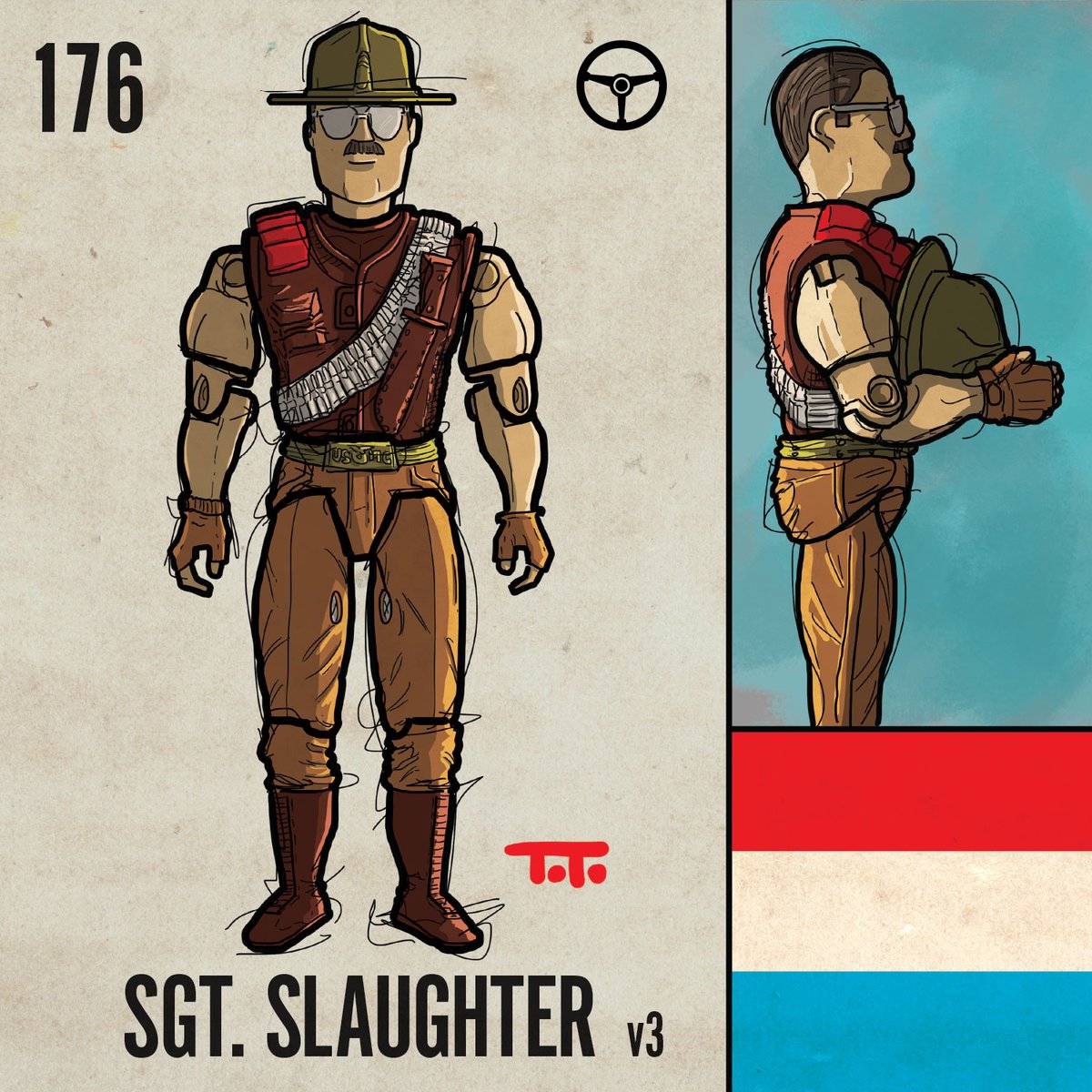 176: “Sgt. Slaughter (v3), G.I. Joe ARAH Series 7, 1988. The Sarge! This is my personal fave version (see v1 & 2 at gijoe365.com). He came with the awesome Warthog vehicle and for the first time: removable hat! Yo joe!
#gijoe365 #sgtslaughter #fanart CC: @_SgtSlaughter