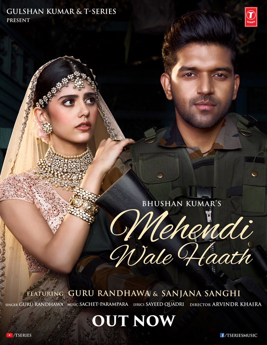 #MehendiWaleHaath out now guys! Show your love 💕 Thoroughly enjoyed working with this beautiful team 🤗❤️ #GuruRandhawa #SayeedQuadri #Tseries @Tseries #BhushanKumar @GuruOfficial @sanjanasanghi96 @SachetParampara @sachet_tandon @SayeedQuadri2 @arvinderkhaira @souravkeys