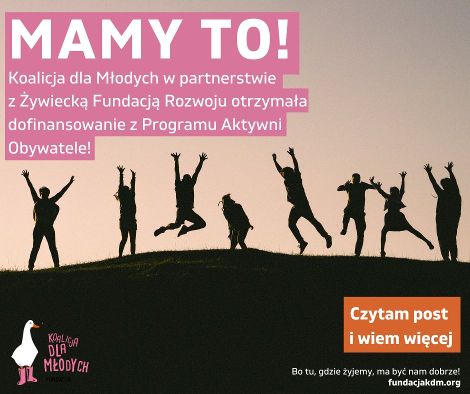Aktywni_Obyw's tweet photo. 🥳 1/2 Ruszają projekty, które otrzymały dotacje, a my im z radością kibicujemy! Zobaczcie co planuje Fundacja Koalicja dla Młodych wraz z Żywiecką Fundacją Rozwoju Będzie się działo na Mazowszu i na Śląsku! #FAOO @BatoryFundacja #FundacjaStocznia
https://t.co/Lxp5RIezuf https://t.co/Ie2qUpR7zN