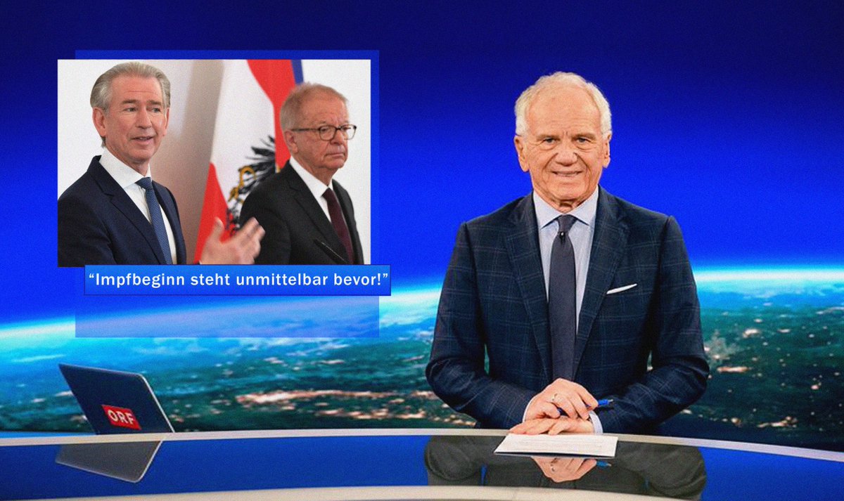 ...jetzt geht's dann aber bald so richtig los mit den Impfungen!

<a href="/ArminWolf/">Armin Wolf</a>, <a href="/sebastiankurz/">Sebastian Kurz</a> und <a href="/rudi_anschober/">Rudi Anschober</a> könnens auch kaum erwarten!