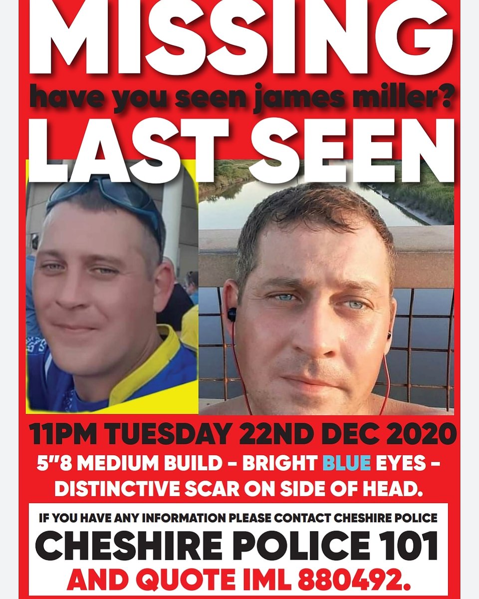 Please Keep Sharing

KEEP THIS FACE FRESH

HELP GET MY BROTHER HOME PLEASE XX

LAST SEEN 22ND DEC
WARRINGTON.

#MISSINGPEOPLE #findmybrother #missingpersonuk #HelpFindJamesMiller #iwillfindyou #iwillnotgiveup #warrington #brotherandsister #sharingiscaring #keepthisfacefresh