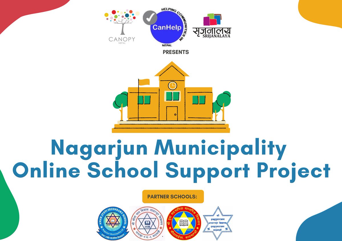 canopy_nepal's tweet photo. We are delighted to collaborate with CanHelp &amp; Srijanalaya to support the schools of NagarjunMunicipality. We will be working with their students &amp; teachers to enhance their self-expression, critical thinking, writing, listening, &amp; speaking skills through our Learners'Hub Program https://t.co/Byr5tD4z3u