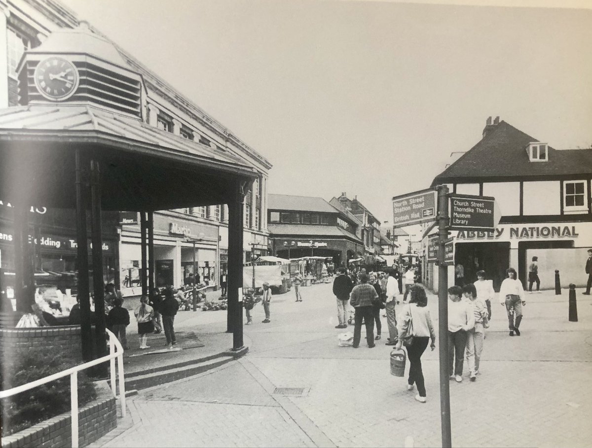 Leatherhead High street viewed from the clock tower, 1988