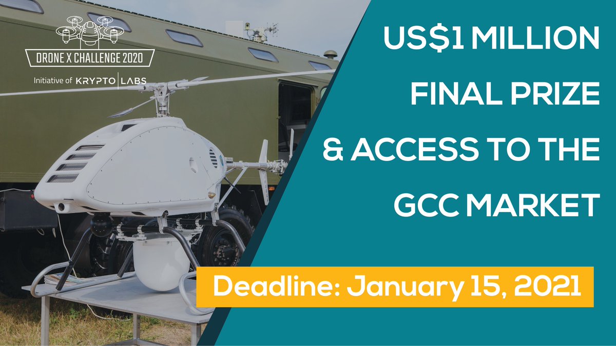 One day left to apply to #Drone X Challenge 2020, a global challenge aiming at accelerating the practical deployment of drones in key applications focusing on #transportation and #delivery.

dronexchallenge2020.com