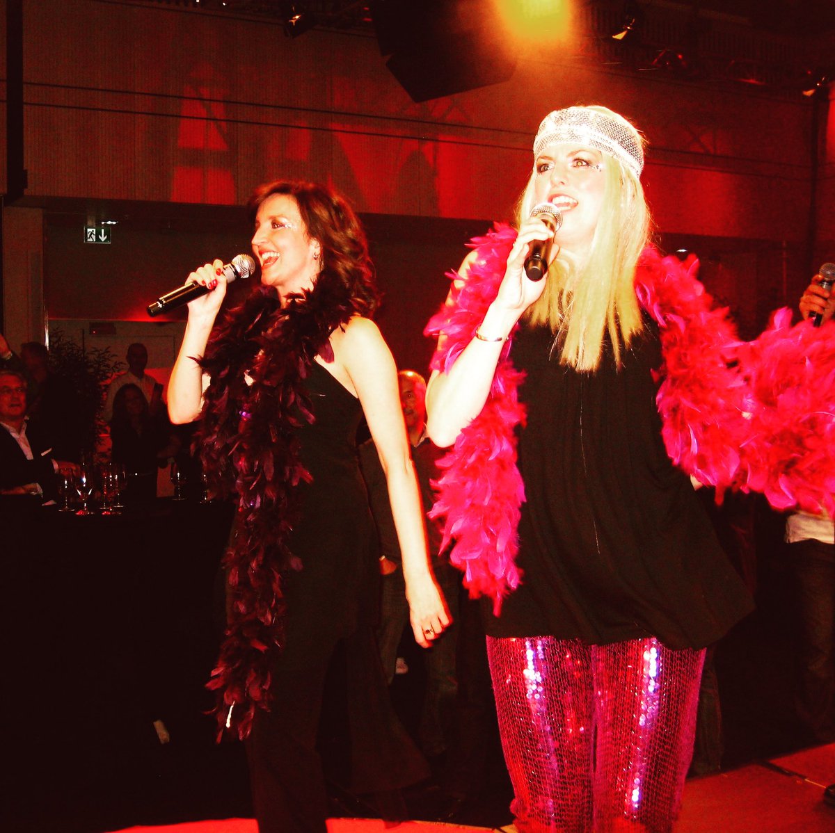 JoForbesLE's tweet photo. #Tbt #throwback #ThrowbackThursday to 10 years ago, being the #ABBA girls with @saraheyden @stevesidwell wearing my @swinglesingers pink pants! Gosh, I miss performing. #lifebeforecovid #musician #singer #touringlife #aftershowparty #onstage #beforeBrexit https://t.co/yNhbvUTHM6