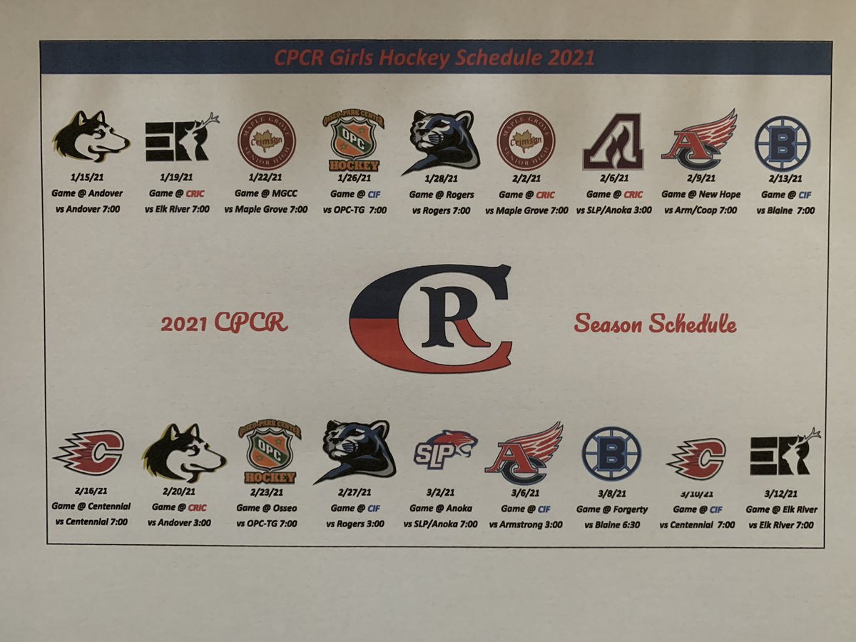 2021 Season Opens Friday Night!
It has been a long wait &amp; it is time to play some hockey!!! #excitedtocompete <a href="/CPCRboosters/">River Cities Blades Booster Club</a> <a href="/CPHSRebelPride/">CPHS Athletics</a> <a href="/CRCardinals/">CRHS Activities</a>