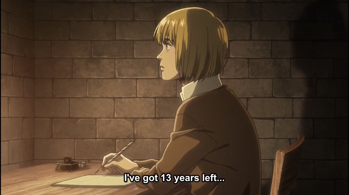 22. Eventually, Eren unlocks his father memories, where he realises about how titan shifters work and how long each titan shifter can live, until they die from the curse of Ymir. Also, he tells Armin and Mikasa, that he has 8 years left to live.