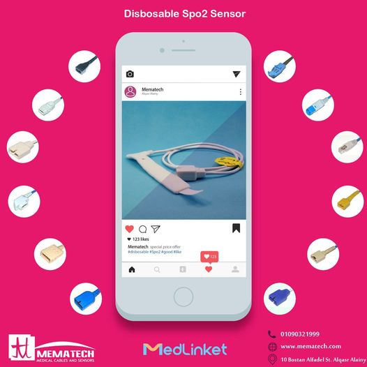 mema_tech's tweet image. Disposable SPO2 Sensor Made by Medlinket🥇
كابل قياس نسبةتشبع الأكسجين ف الدم(استخدام مرةواحدة)متوفرلجميع ماركات المونيتور(جهازمراقبةالمريض)
وبمقاسات مختلفةيناسب جميع الأعمار،طول الكابل بيكون(٩٠ سم)  
السينسور المستهلك بتستخدمة مرةواحدةلكل مريض وده بيمنع انتشارالعدوي 
01090321999