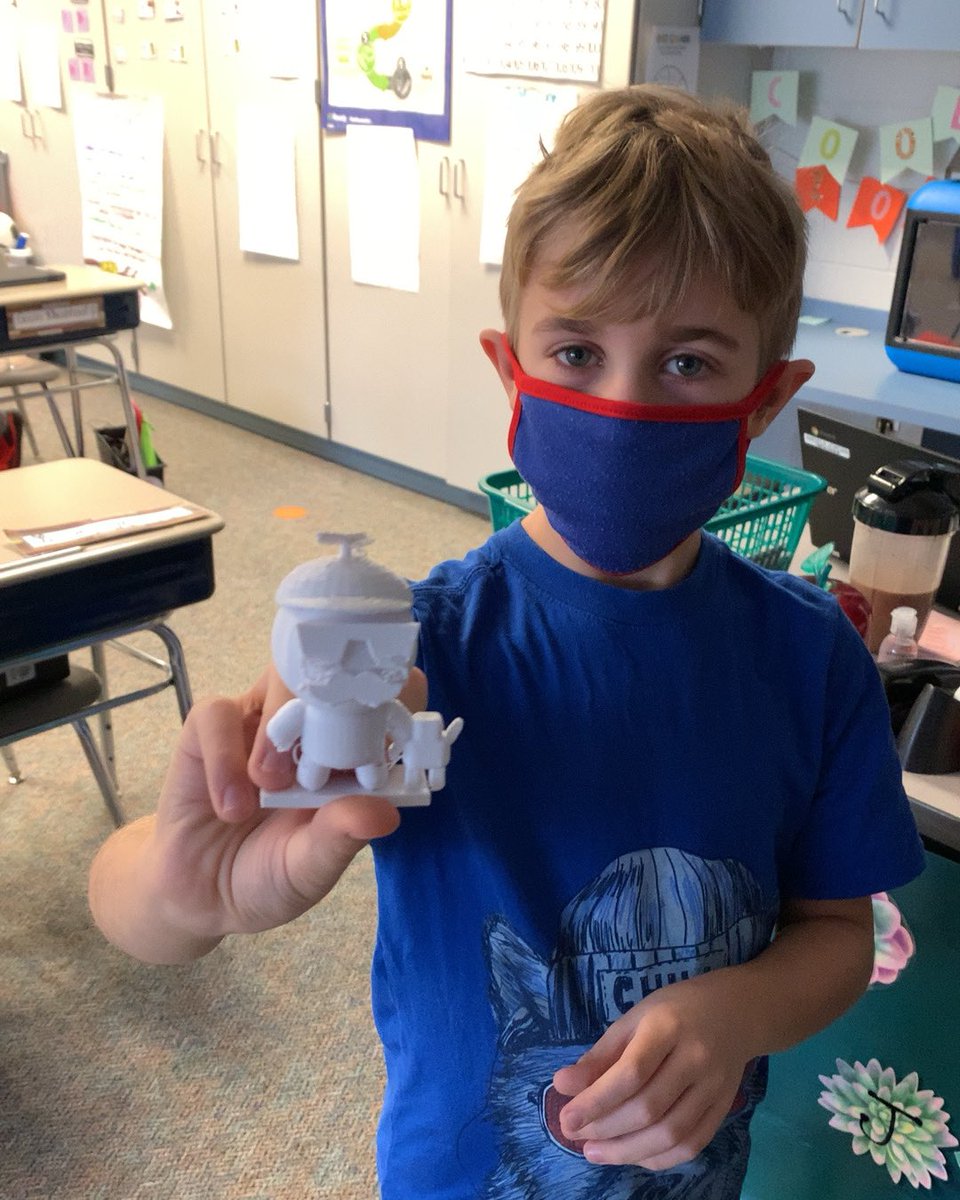 Our third graders invented a new chocolate candy. This was one invention we printed with our 3D printer. He named it Surf Boy Chocolate!#shrewsburystrong