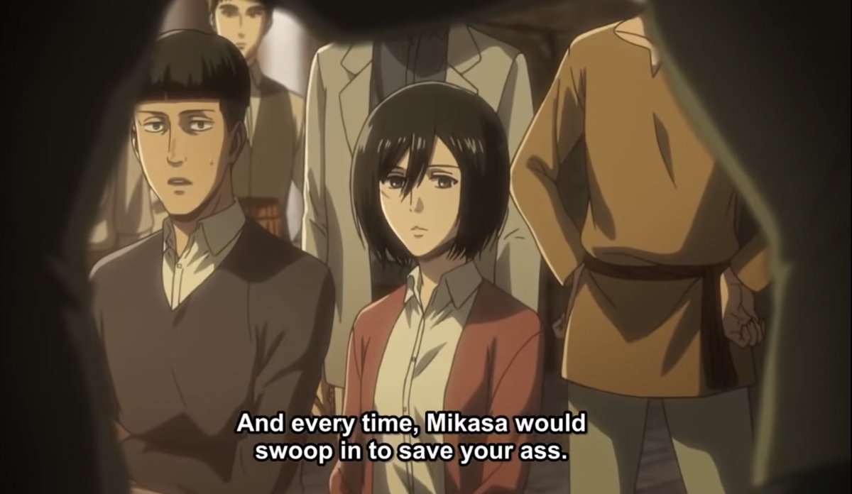 10. In addition, Jean implies how Mikasa would always save Eren whenever he’s in danger, which he didn’t deny because, he knew himself that Jean was right.