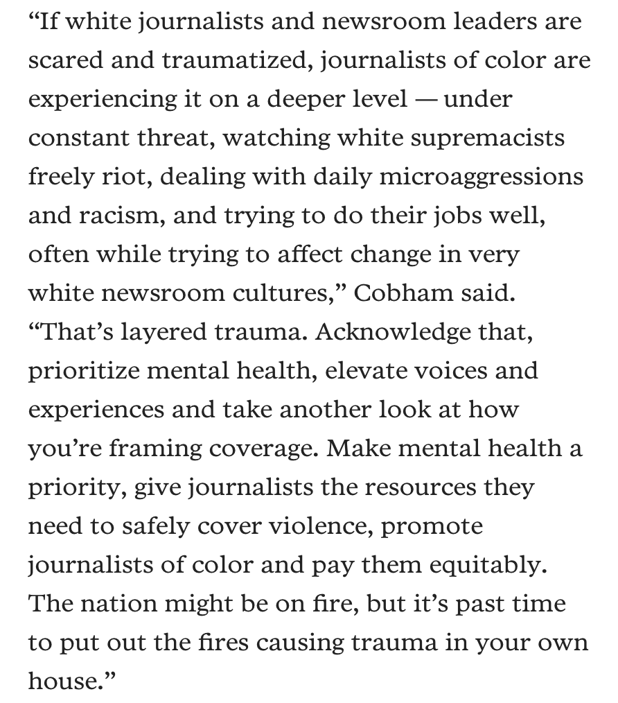 You, for my white colleagues, we need to recognize layered trauma.