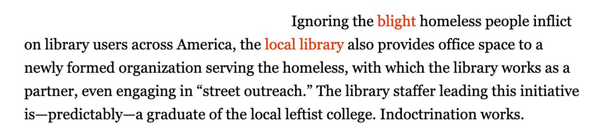 Now, I'm just a simple lefty transplant in the foothills on the other side of the Appalachian Mountains, but it strikes me this history is relevant when big ol' Corporate Lawyer Man comes to a new town and starts whining about how homeless people use the local library.