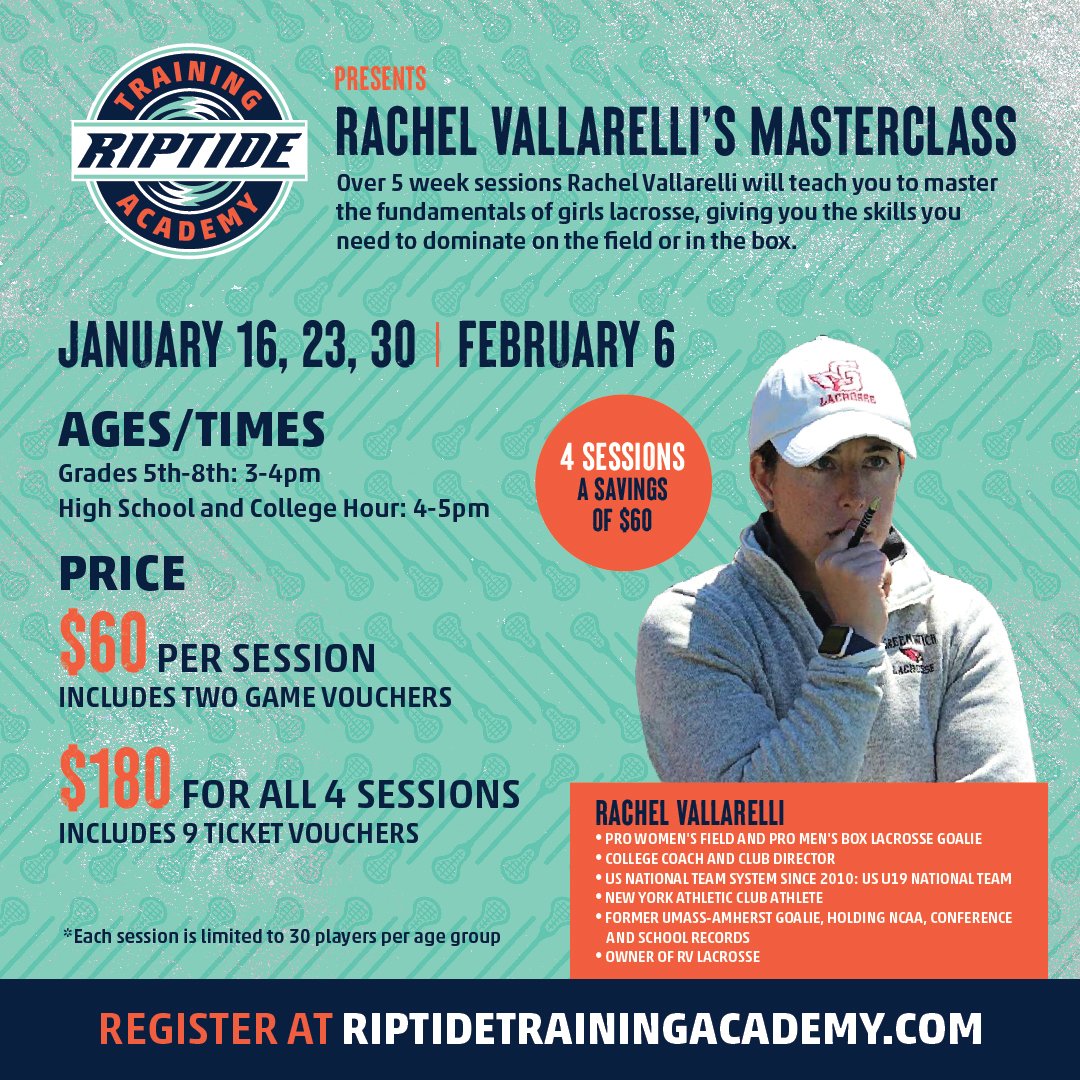 Riptide Training Academy (@riptidetraining) on Twitter photo Take advantage of our special discount for our <a href="/connor21kelly/">Connor Kelly</a> and <a href="/RAVSLAX26/">Rachel Vallarelli | RV Lacrosse LLC.</a> Masterclasses!
✍️ Don't miss out! REGISTER NOW:
bit.ly/2XDniQm Take advantage of our special discount for our <a href="/connor21kelly/">Connor Kelly</a> and <a href="/RAVSLAX26/">Rachel Vallarelli | RV Lacrosse LLC.</a> Masterclasses!
✍️ Don't miss out! REGISTER NOW:
bit.ly/2XDniQm