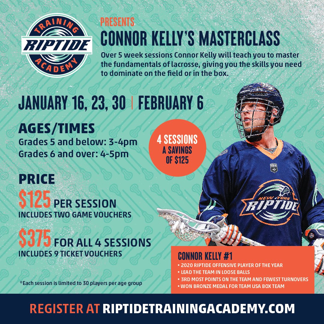 RiptideTraining's tweet photo. Take advantage of our special discount for our @connor21kelly and @RAVSLAX26 Masterclasses!

✍️ Don't miss out! REGISTER NOW: 
https://t.co/3GK9omGQj4 https://t.co/zZrL4fnMxu