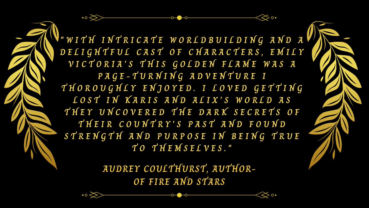 It's time to share the third and final blurb that This Golden Flame received. It came from the wonderful @audwrites!