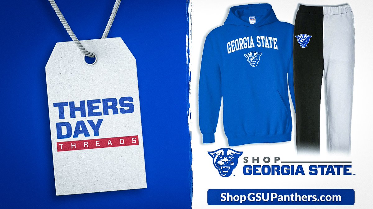 GSULicensing's tweet photo. Welcome back, students! Rep the @GSUPanthers with these new #THERSdayThreads from https://t.co/qdBgQu3iT8‡οΈ
π§₯https://t.co/BV3QIPEbUo
πhttps://t.co/AwcUUUY6HY https://t.co/S4echE6IFE