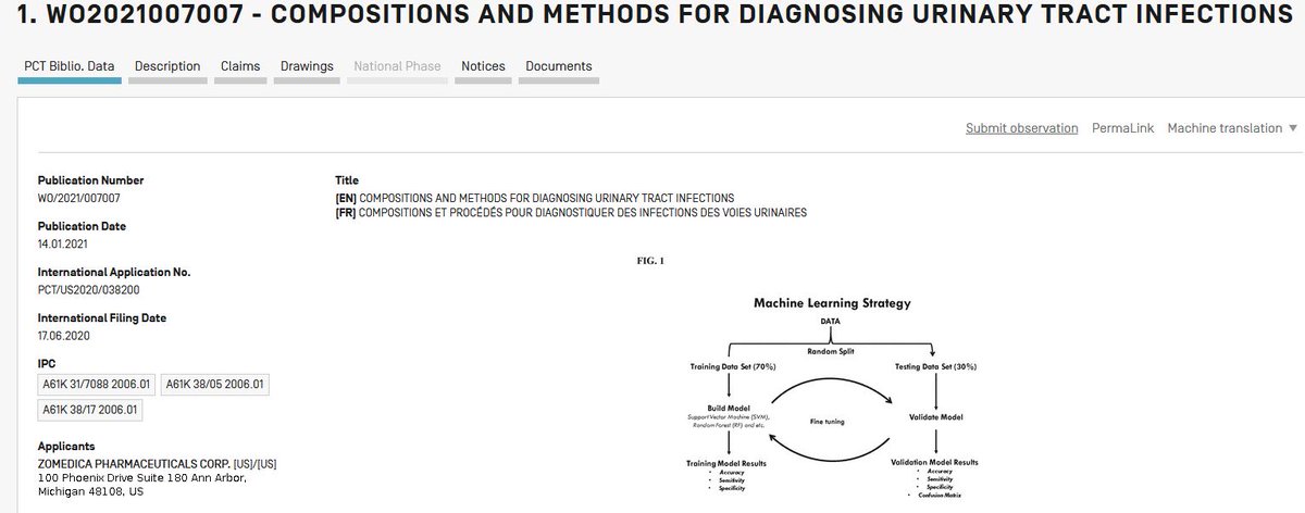 Patent_Grants's tweet photo. $ZOM Zomedica granted International patent number (WO2021007007) titled "COMPOSITIONS AND METHODS FOR DIAGNOSING URINARY TRACT INFECTIONS" https://t.co/4653rcRT1L https://t.co/riYlKvAMIp