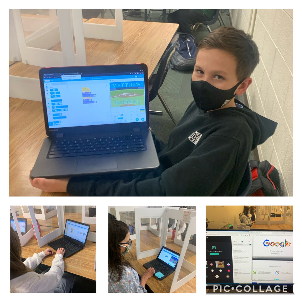 JessMatousek's tweet image. Our 8th grader Comp/Tech rotation classes are “Scratching”.  Even our teachers are joining in 👩🏻‍💻 and learning how to code and program. CS First has us busy creating. #code #Scratchmit @maggie3672 @HarmonPrincipal @StaciAlbanese