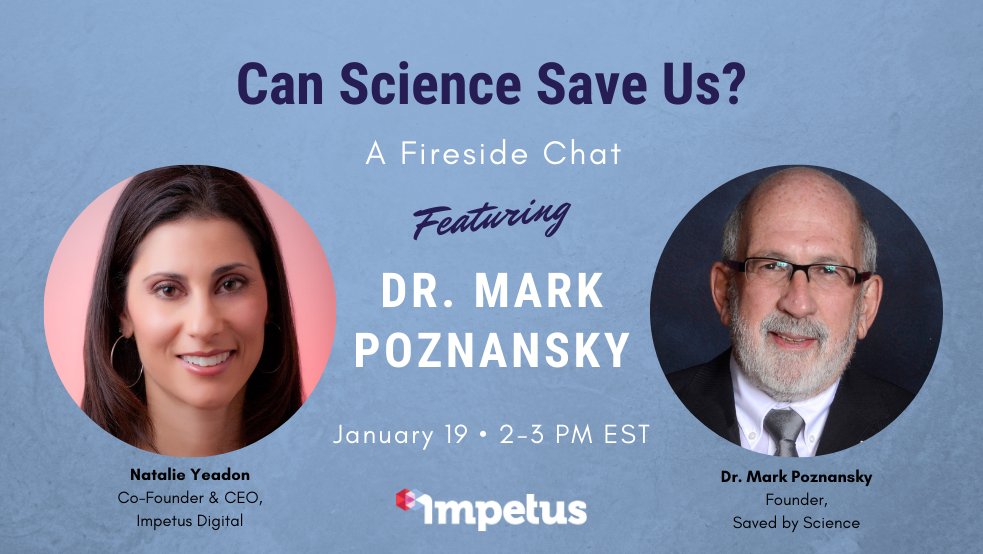 impetus_digital's tweet photo. In our upcoming Fireside Chat with Dr. Mark Poznansky, Founder/Blogger at Saved By Science, we'll discuss #scientific and technological #innovations that have the potential to help save the planet. https://t.co/N2Ph0CbdgU
#Science #SavedByScience @saved_byscience https://t.co/4ipmgkWp1j