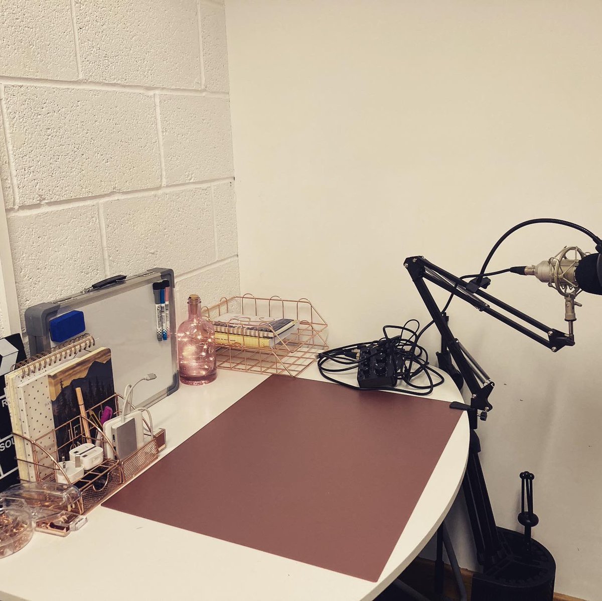 EssieRose89's tweet photo. Desk in my office is complete. It's taken me a while to set this area up moving things around and getting the equipment. But now I am ready to kick start this year and make #2021 my year. I'm so pleased I have a decent space to be a #dramatutor. #actress #voiceover #selftapes https://t.co/T9bQUMdVbS
