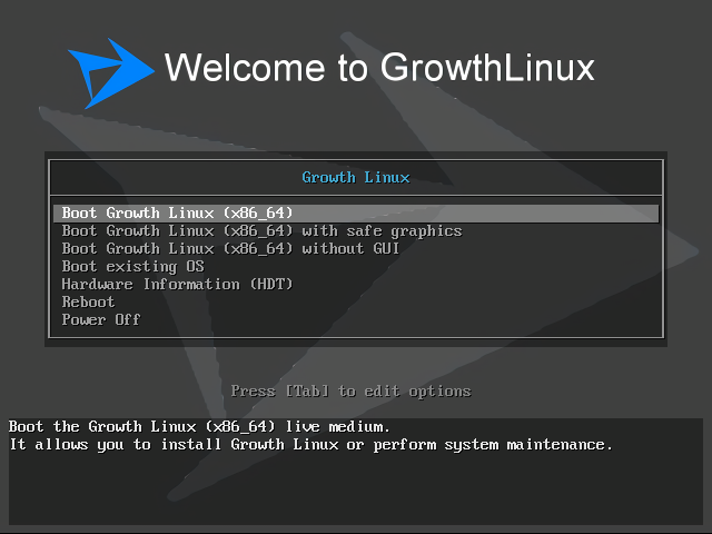 XfceNation's tweet photo. Checkout this upcoming Japanese Arch-based Xfce distro called #GrowthLinux that's running Xfce 4.16. #Xfce416 #XfceDistro
The explanation area at the bottom of the grub menu is a nice touch. Would be nice if a 'memory test' entry was also found in the menu. https://t.co/CNEkqSBdVY