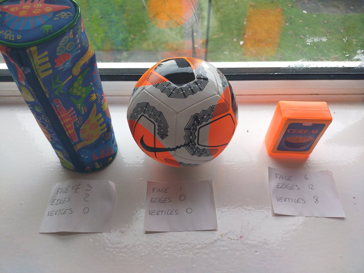 MrsSansom24's tweet photo. P2 are on a roll this morning, revising all we have learnt about 3D shapes. @school_seaton #Aberdeenlearns #distancelearning #Spaceandshape https://t.co/9cl2w3UdFB