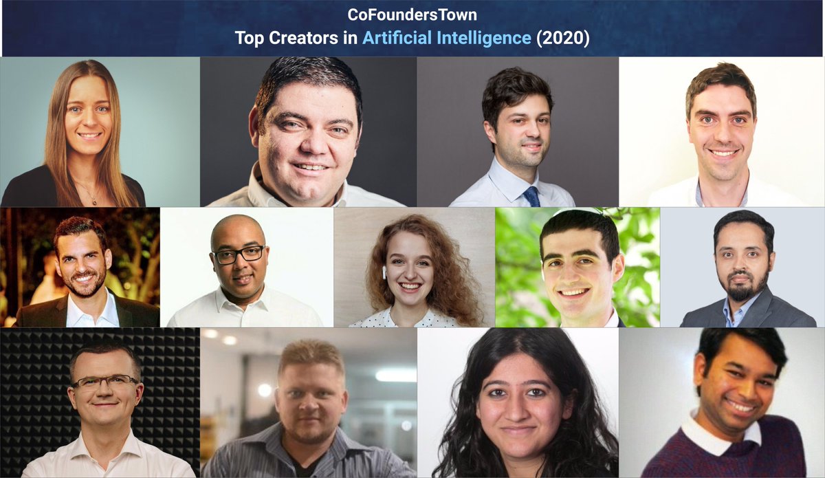 tealfeed's tweet photo. Presenting the top creators in Artificial Intelligence on CoFoundersTown!
#ai #ArtificialIntelligence 

@moizsaifee @srinivasancj @OKharkovyna @nbiedrzy @IZehori @Jonnynd @Liberoliber @alexieidingli
@Ritika_Borkar @lopezyse https://t.co/RFZf66NCCH