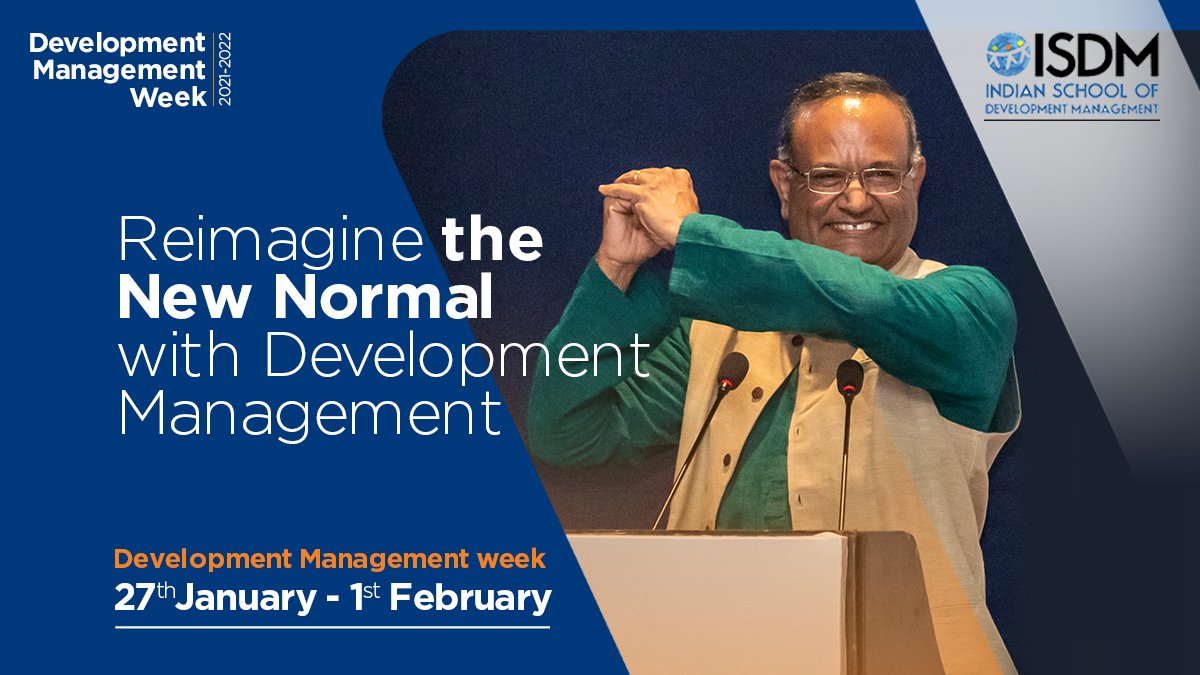 ISDM_ORG_IN's tweet image. Join us in celebrating #DevelopmentManagementWeek from January 27 to February 1 with eminent practitioners and leaders. Participate in the virtual discussions on Development Management and its role in the post #COVID19 future.

For Registration details: bit.ly/3bAOxmX
