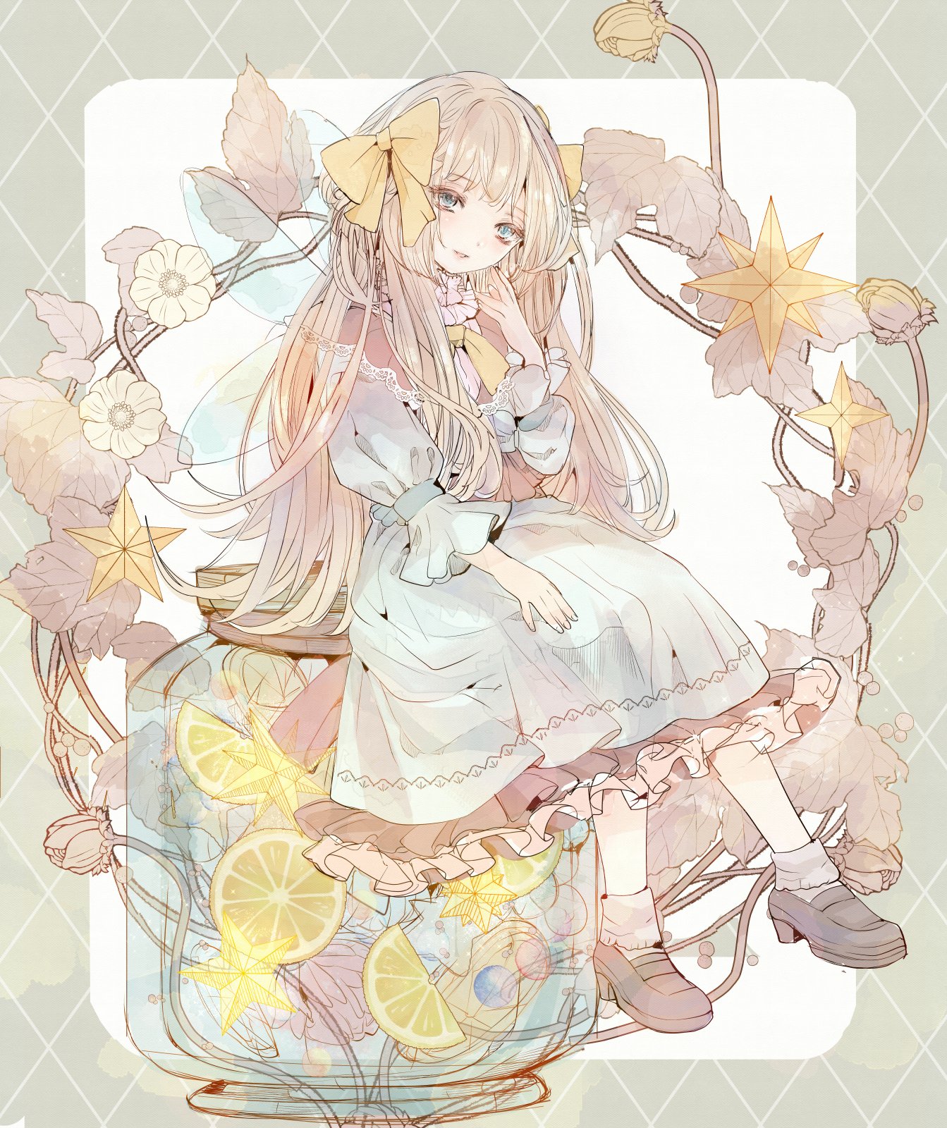 Twitter 上的 こもりひっき 幻想少女絵 小瓶の妖精たち 水彩 ペン画 Digital Illustration レモンと魔法を閉じ込めた不思議の小瓶 小瓶と妖精がテーマの女の子をまとめました 淡く優しい水彩を目指している オリジナルイラストです みんなのsnsなんでも展示会2