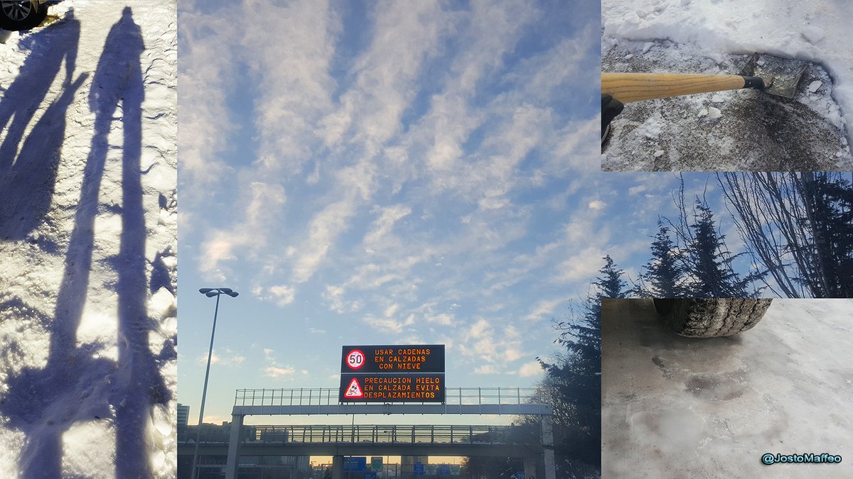JostoMaffeo's tweet photo. ❄️👍"CHICOS" y "CHICAS" #UME (y de muchos otros servicios) que no descansan para liberar calles y carreteras en esta gran nevada de la #TormentaFilomena. 

Y hay que insistir: ¡OJO‼️ ⚠️ 
A capas espesas y láminas de hielo, todas traicioneras. 
Y a la caída desde tejados

@UMEgob https://t.co/HRh6qrkEEu