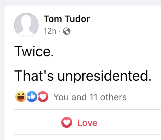 flhoest's tweet photo. The best marketer in town @tom_tudor. Well done man ... #empeachment for #POTUS45 https://t.co/K2GYm019w4