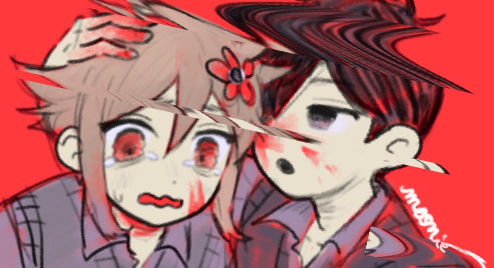 Spoiler Omori Red Hands Moonie Albedo Maisonのイラスト Spoiler Omori Red Hands Moonie Albedo Maisonのイラスト