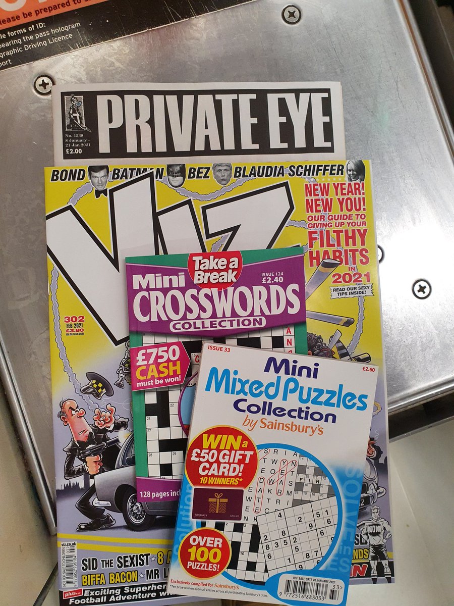 Twin_Made's tweet photo. My Dad is going in to hospital tomorrow. All he asked for was a copy of Private Eye. Three newsagents, a tescos, a closed shop and a Sainsburys later, I found a copy. https://t.co/QTZP12XGX6
