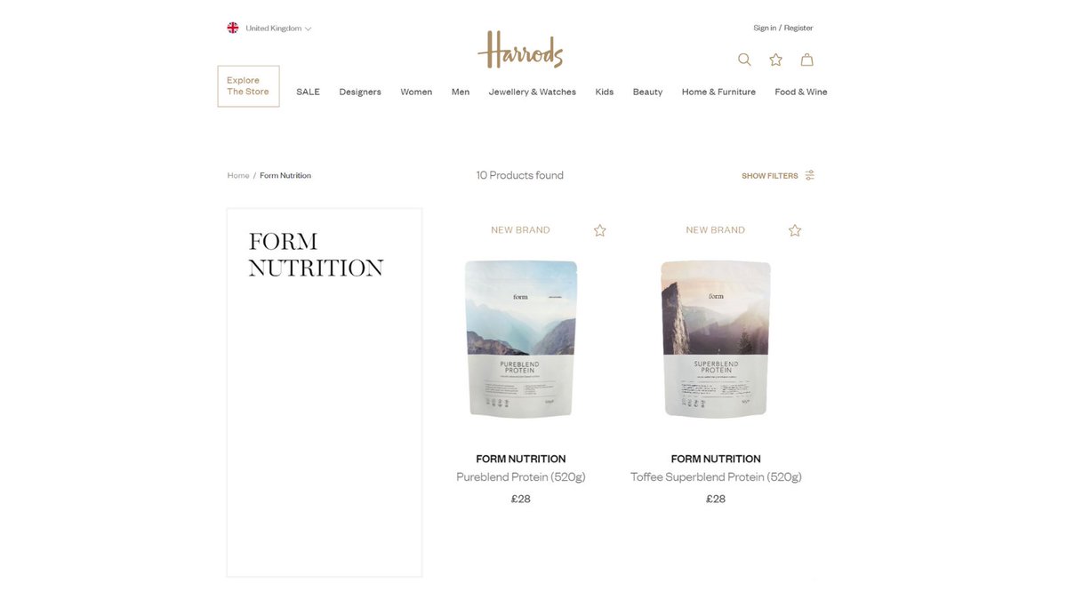 damian_soong's tweet photo. Happy to say you can now find full @FormNutrition range at @Harrods, in store and on line. https://t.co/FC0Z9snHav